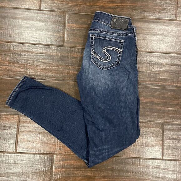 Silver Women's Jeans Suki Super Skinny Stretch Blue Jeans Size 28x33 - Picture 1 of 12